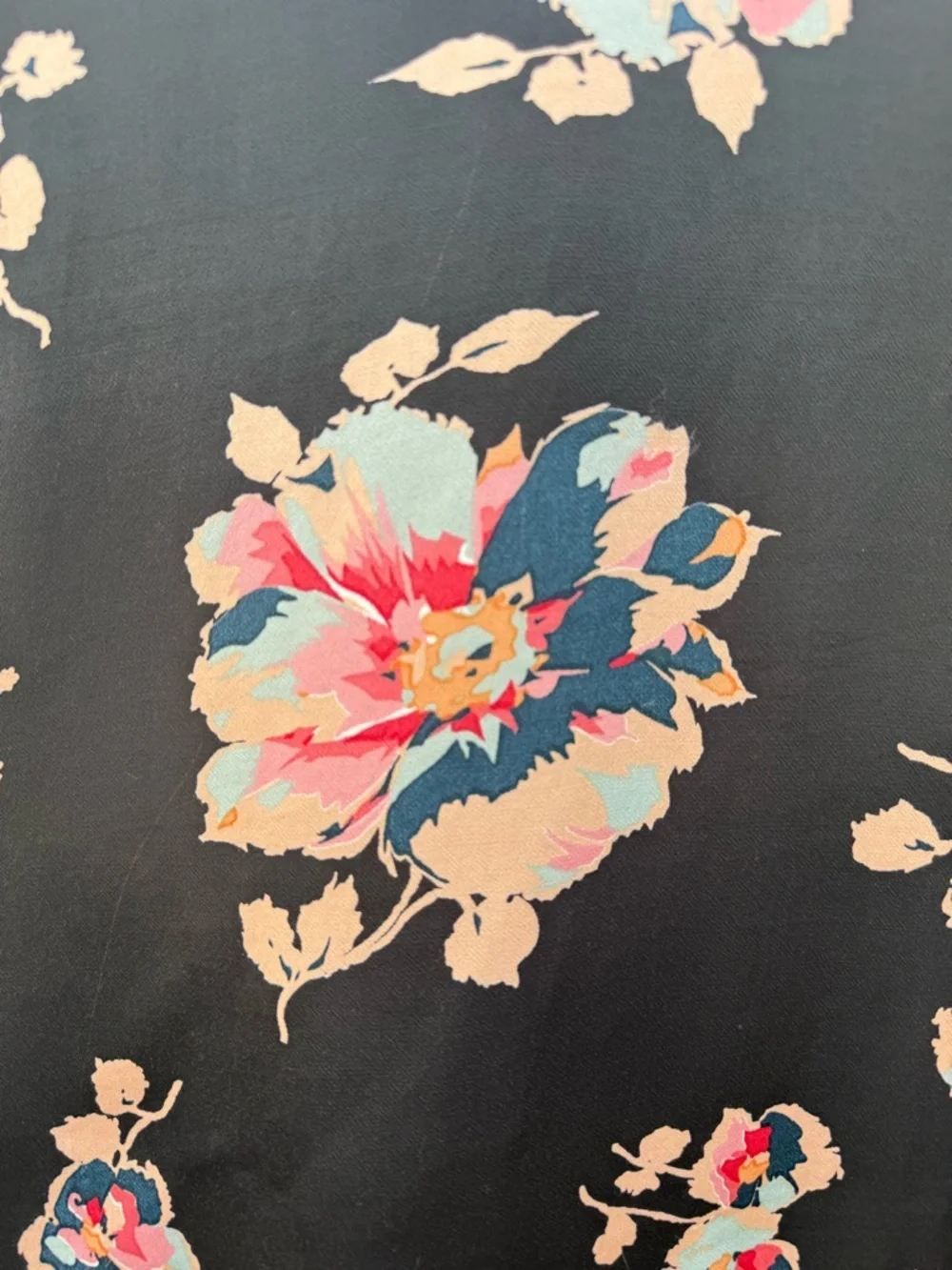 Anthropologie ett:twa Satin Black Floral Shawl Collar Blazer Jacket Feminine - Picture 6 of 7